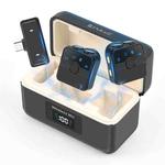 PULUZ Magnetic Lavalier Wireless Microphone with Charging Case Box, Type-C RX Receiver and 2 TX Microphones (Black)