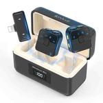 PULUZ Magnetic Lavalier Wireless Microphone with Charging Case Box, 8 Pin RX Receiver and 2 TX Microphones (Black)