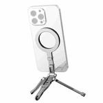 Foldable MagSafe Magnet Tripod Desk Phone Mount Handle Bracket (Grey)