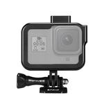 PULUZ for GoPro HERO8 Black Standard Border Aluminum Alloy Frame Mount Protective Case with Base Buckle & Long Screw(Black)