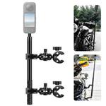 PULUZ Cycling Quick Release Bracket with 150cm Selfie Stick Set, Double Dual-heads Crabs Clamps Handlebar Fixed Mount (Black)