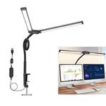 PULUZ Gooseneck Tube LED Fill Light Double Head Clip Desk Lamp (Black)