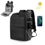 PULUZ 12W Solar Power Outdoor Portable Camera Dual Shoulders Backpack Laptop Bag (Black)