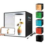 PULUZ 30cm Folding  High 97 CRI Ring Light Photo Lighting Studio Shooting Tent Box Kit with 6 Colors Backdrops (Black, White, Orange, Red, Green, Blue), Unfold Size: 30cm x 30cm x 30cm(Black)