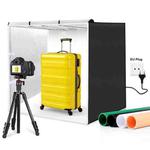 PULUZ 80cm Folding Portable 90W 14000LM High CRI White Light Photo Lighting Studio Shooting Tent Box Kit with 4 Colors Black, White, Orange, Green Backdrops(EU Plug)