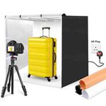 PULUZ 80cm Folding Portable 90W 14000LM High CRI White Light Photo Lighting Studio Shooting Tent Box Kit with 3 Colors Black, White, Orange Backdrops (UK Plug)