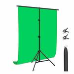 PULUZ 1x2m T-Shape Photo Studio Background Support Stand Backdrop Crossbar Bracket Kit with Clips(Green)
