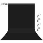 PULUZ 3m x 6m Photography Background Thickness Photo Studio Background Cloth Backdrop (Black)