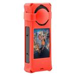 For Insta360 X5 PULUZ Silicone Protective Case with Lens Cover (Red)