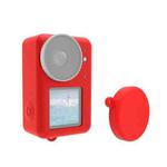 For DJI Osmo Action 4 / 3 PULUZ Silicone Protective Case with Lens Cap (Red)