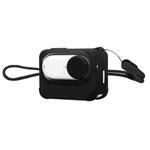 For Insta360 GO 3 PULUZ Camera Charging Case Silicone Case with Lens Cap & Strap (Black)