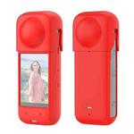 For Insta360 X4 PULUZ Full Body Dust-proof Silicone Protective Case (Red)