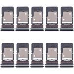 For Tecno Camon 18 P 10pcs Original SIM Card Tray + SIM Card Tray + Micro SD Card Tray (Black)