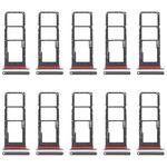 For Motorola Moto E40 10pcs Original SIM Card Tray + SIM Card Tray + Micro SD Card Tray (Grey)