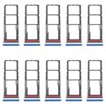 For Motorola Moto G04 10pcs Original SIM Card Tray + SIM Card Tray + Micro SD Card Tray (Blue)