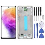 For Samsung Galaxy A73 5G SM-A736B OLED LCD Screen Digitizer Full Assembly with Frame (Silver)