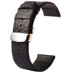 Kakapi for Apple Watch 38mm Buffalo Hide Double Buckle Genuine Leather Watch Band, Only Used in Conjunction with Connectors (S-AW-3291)(Black)