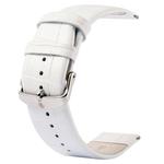 Kakapi for Apple Watch 38mm Crocodile Texture Classic Buckle Genuine Leather Watch Band, Only Used in Conjunction with Connectors (S-AW-3291)(White)