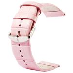 Kakapi for Apple Watch 42mm Crocodile Texture Classic Buckle Genuine Leather Watch Band, Only Used in Conjunction with Connectors (S-AW-3293)(Pink)