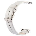 Kakapi for Apple Watch 42mm Crocodile Texture Classic Buckle Genuine Leather Watchband with Connector(White)