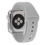 For Apple Watch Sport 38mm High-performance Longer Silicone Sport Watch Band with Pin-and-tuck Closure(Silver)