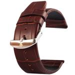 Kakapi for Apple Watch 38mm Crocodile Texture Brushed Buckle Genuine Leather Watch Band, Only Used in Conjunction with Connectors (S-AW-3291)(Coffee)