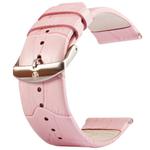 Kakapi for Apple Watch 42mm Crocodile Texture Brushed Buckle Genuine Leather Watch Band, Only Used in Conjunction with Connectors (S-AW-3293)(Pink)
