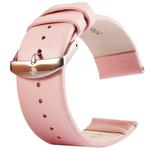 Kakapi for Apple Watch 38mm Subtle Texture Brushed Buckle Genuine Leather Watch Band, Only Used in Conjunction with Connectors (S-AW-3291)(Pink)