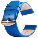 Kakapi for Apple Watch 38mm Subtle Texture Brushed Buckle Genuine Leather Watch Band, Only Used in Conjunction with Connectors (S-AW-3291)(Blue)