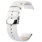 Kakapi for Apple Watch 38mm Crocodile Texture Double Buckle Genuine Leather Watch Band, Only Used in Conjunction with Connectors (S-AW-3291)(White)