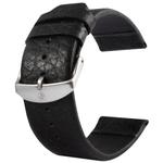 Kakapi for Apple Watch 42mm Buffalo Hide Brushed Buckle Genuine Leather Watch Band, Only Used in Conjunction with Connectors (S-AW-3293)(Black)