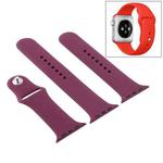 For Apple Watch Series 9&8&7 41mm / SE 3&SE 2&6&SE&5&4 40mm / 3&2&1 38mm 3 in 1 Rubber Watch Band with Pin Buckle(Violet)