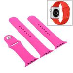 For Apple Watch Series 9&8&7 41mm / SE 3&SE 2&6&SE&5&4 40mm / 3&2&1 38mm 3 in 1 Rubber Watch Band with Pin Buckle(Barbie Powder)