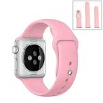 For Apple Watch Series 9&8&7 41mm / SE 3&SE 2&6&SE&5&4 40mm / 3&2&1 38mm 3 in 1 Rubber Watch Band with Pin Buckle(Pink)