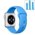 For Apple Watch Series 9&8&7 41mm / SE 3&SE 2&6&SE&5&4 40mm / 3&2&1 38mm 3 in 1 Rubber Watch Band with Pin Buckle(Blue)