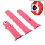 For Apple Watch Series 9&8&7 41mm / SE 3&SE 2&6&SE&5&4 40mm / 3&2&1 38mm 3 in 1 Rubber Watch Band with Pin Buckle(Hibiscus Powder)