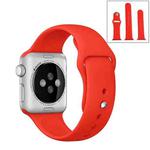 For Apple Watch Series 9&8&7 41mm / SE 3&SE 2&6&SE&5&4 40mm / 3&2&1 38mm 3 in 1 Rubber Watch Band with Pin Buckle(Red)