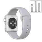 For Apple Watch Series 10 42mm / 9&8&7 41mm / SE 3&SE 2&6&SE&5&4 40mm / 3&2&1 38mm 3 in 1 Rubber Watch Band with Pin Buckle(Silver)