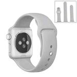 For Apple Watch Ultra 49mm & Watch Ultra 2 49mm / Series 9&8&7 45mm / SE 3&SE 2&6&SE&5&4 44mm / 3&2&1 42mm 3 in 1 Rubber Watch Band with Pin Buckle(Silver)