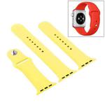 For Apple Watch Ultra 49mm & Watch Ultra 2 49mm / Series 9&8&7 45mm / SE 3&SE 2&6&SE&5&4 44mm / 3&2&1 42mm 3 in 1 Rubber Watch Band with Pin Buckle (Shiny Yellow)
