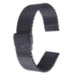 For Apple Watch 42mm Milanese Classic Buckle Stainless Steel Watch Band , Only Used in Conjunction with Connectors ( S-AW-3293 )( Black )