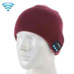 Knitted Bluetooth Headset Warm Winter Hat with Mic for Boy & Girl & Adults (Wine Red)