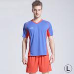 Football / Soccer Team Short Sports (T-shirt + Short) Suit, Color Blue + Red (Size: L)