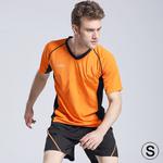 Football / Soccer Team Short Sports (T-shirt + Short) Suit, Orange + Black (Size: S)