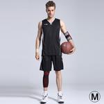 Basketball Sleeveless Sportswear Suit, Black (Size: M)