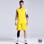 Basketball Sleeveless Sportswear Suit, Yellow (Size: M)