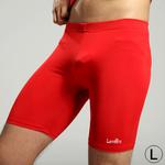 Men's Stylish Flexible Football Training / Professional Shovel Ball Sports Skinny Pants, Red (Size: L)