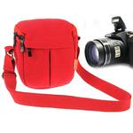 Portable Digital Camera Canvas Bag with Strap, Size: 13.5cm x 9cm x 14cm(Red)