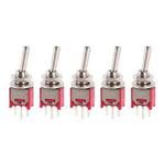 DIY 3-Pin Toggle Switch (5 Pcs in One Package, the Price is for 5 Pcs)(Red)