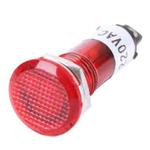 100 PCS AC 220V 10mm Flat Head Signal Light Lamp(Red)